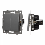Механизм выключателя двухклавишный непроходной SWT-MK02-PL-GR-V (250V, 10A) (Arlight, -)