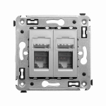 Накладка/вставка для подкл. ср-в связи и выч. техники с/у rj45 пластик серый DKC Avanti