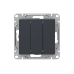 Механизм выключателя, трёхклавишный, графит Эпика EKF