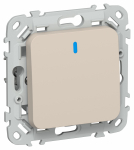 FLITE Выключ. 1-кл. кноп. с инд. 10А ВС11-2-1-ФлЛ льн. IEK