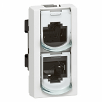 Розетка 2гн комп+ТФ RJ45+RJ11 с/у белый механизм IP20 Mosaic Legrand  (1/10)