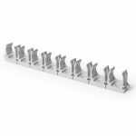 Крепеж-клипса для труб для прямого монтажа на 8 мест серая в п/э d20 мм (20шт/140шт уп/кор) Промрукав