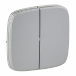 Лицевая панель выключателя 2кл с/у алюминий Valena ALLURE Legrand  (1/10)