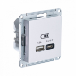 Розетка 2гн USB+USB A+C с/у жемчуг механизм высокоскор.заряд. QC PD AtlasDesign Systeme Electric