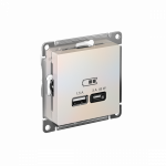 Розетка 2гн USB+USB A+C с/у жемчуг механизм высокоскор.заряд. QC PD AtlasDesign Systeme Electric