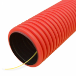 Труба гофрированная двустенная ПЭ гибкая тип 750 (SN24) с/з красная д63 (100м/уп) Промрукав