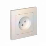 Розетка 1гн без З/К с/у жемчуг в сборе 16А AtlasDesign Systeme Electric