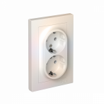 Розетка 2гн с З/К с/у жемчуг в сборе 16А AtlasDesign Systeme Electric (1/6)