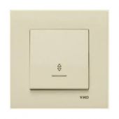 Выключатель 1кл прох с подсв с/у крем IP20 Karre Viko (1/12/120)