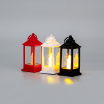 Набор из 3 фонарей со свечкой 5,5x5,5x12,5 см, цвет корпуса белый, красный, черный, цвет свечения теплый белый, питание 3xLR1130 NEON-NIGHT