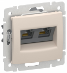 IEKVALENA Роз. комп. 2-я RJ45 кат.5Е UTP 6945361 песоч. IEK