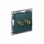 Розетка 2гн аудио+аудио с/у изумруд разъем "банан" механизм AtlasDesign Systeme Electric (10)