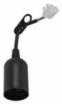 Патрон Е27 пластиковый подвесной черный с проводом и клеммной колодкой ЭРА (1/50/200)