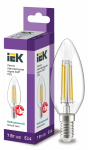 Лампа светодиод 7Вт свеча Е14 4000К 840Лм филамент прозр IEK (1/10/100)