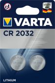 Элемент питания CR2032 литиевый бл. 2шт Varta (1/10)