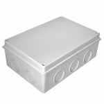 Коробка открытой установки настенно-потолочная 260x175x90мм пластик серый с крышкой IP55 ПРОМРУКАВ _