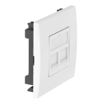 Корпус розетки компьютерной (адаптер) двойной для монтажа 2 модулей RJ45 типа "С", белый