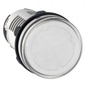 Лампа индикаторная в сборе 1 источник света прозрачная круглая линза, плоская 24В AC/DC d22.5мм СВЕТОДИОД. (LED) IP54 SE _