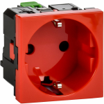 Розетка з/к з/ш б/з красная