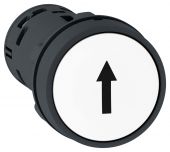 Кнопочный выкл. в сборе плоск., 1 упр. элемент белый круг. линза, 1НО IP54 без фиксации, SE