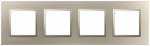 Рамка для розеток и выключателей ЭРА Elegance 14-5014-04 Classic, на 4 поста, шампань