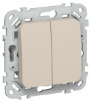 FLITE Выключ. 2-кл. прох. 10А ВС62-1-0-ФлЛ льн. IEK