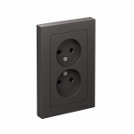 Розетка 2гн без З/К с/у базальт в сборе 16А AtlasDesign Systeme Electric (1/15)