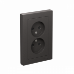 Розетка 2гн без З/К шторки с/у базальт в сборе 16А AtlasDesign Systeme Electric (1/15)