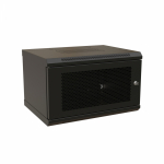 WRline Шкаф настенный 19-дюймовый (19"), 9U, 500x600х450мм, перфорированная металлическая дверь с замком, цвет черный (RAL 9004) (разобранный)