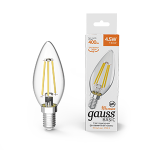 Лампа светодиод 4,5Вт Свеча 400Лм 2700К Е14 LED Gauss Basic Filament 1/10/50