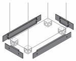 КОМПЛЕКТ ПЕРЕДНЕЙ/ЗАДНЕЙ СТЕНОК ЦОКОЛЯ 100x1000 сталь серый ABB АМ2 шкафы