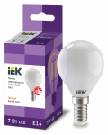 Лампа светодиод 7Вт шар Е14 4000К 805Лм филамент матовая IEK (1/10/100)