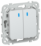 FLITE Выключ. 2-кл. прох. с инд. 10А ВС62-1-1-ФлЖ жем. IEK