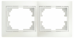 Рамка для розеток и выключателей Intro Plano 1-502-06 на 2 поста горизонтальная, СУ, перламутр
