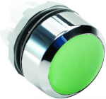 Фронтальная часть нажимной кнопки плоск., 1 упр. элемент цвет зеленый с круг. линзой, без фиксации, ABB