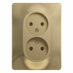 Розетка 2гн без З/К с/у титан в сборе 16А Glossa Systeme Electric  (1/15/90)