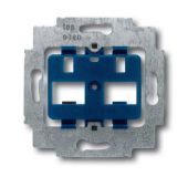 Суппорт для 2-х разъёмов фирмы ITT-Cannon RJ45 кат.5, typ 808 RJ45 Mark III, с синим цоколем, без распорок