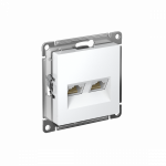 Розетка 2гн комп+комп RJ45+RJ45 с/у белый механизм кат.6А AtlasDesign Systeme Electric