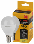 Лампа светодиод 11Вт шар Е14 3000К 990Лм P45-11W-830-E14 Kodak (1/10)