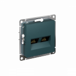 Розетка 2гн комп+комп RJ45+RJ45 с/у изумруд механизм кат.5е AtlasDesign Systeme Electric (1/10)