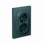 Розетка 2гн с З/К с/у изумруд в сборе 16А AtlasDesign Systeme Electric (1/6)