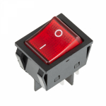 Выключатель клавишный 250V 25А (4с) ON-OFF красный с подсветкой REXANT (10/10/500)