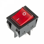 Выключатель клавишный 250V 30А (4с) ON-OFF красный с подсветкой REXANT (10/10/500)
