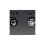 Накладка/вставка SAT с/у tv-fm-sat (tv-r-sat) пластик антрацит с надписью IP20 ABB Zenit