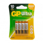 Алкалиновые батарейки GP Ultra Alkaline 24А AАA - 4 шт. на блистере