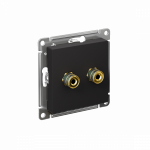 Розетка 2гн аудио+аудио с/у карбон разъем "банан" механизм AtlasDesign Systeme Electric (10)