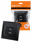 Розетка 2USB порт 2,1А 5В графит "Лама" TDM
