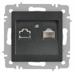 Розетка Intro Accent 6-303-07 информационная RJ45, IP20, СУ, графит