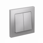 Выключатель 2кл с/у алюминий в сборе быстрозажим AtlasDesign Systeme Electric (1/15)