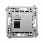 Накладка/вставка UAE/IAE (ISDN)-разъём с/у rj12 пластик серебро с крышкой DKC Avanti